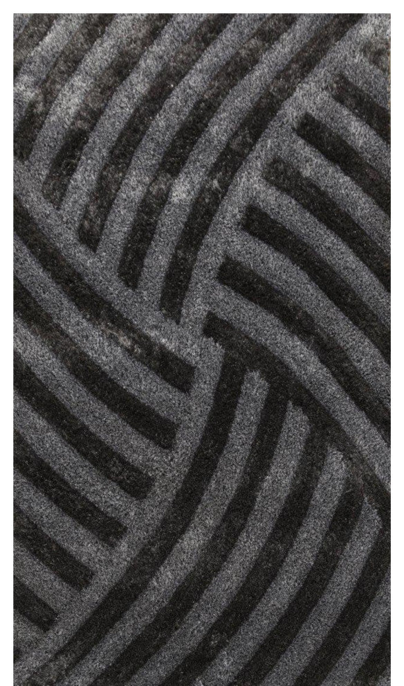 5 x 7 Dark Gray Geometric Illusion Area Rug