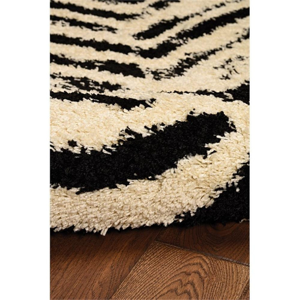 Linon Moroccan Sahara Power Loomed Polypropylene 3'x5' Rug in Ivory