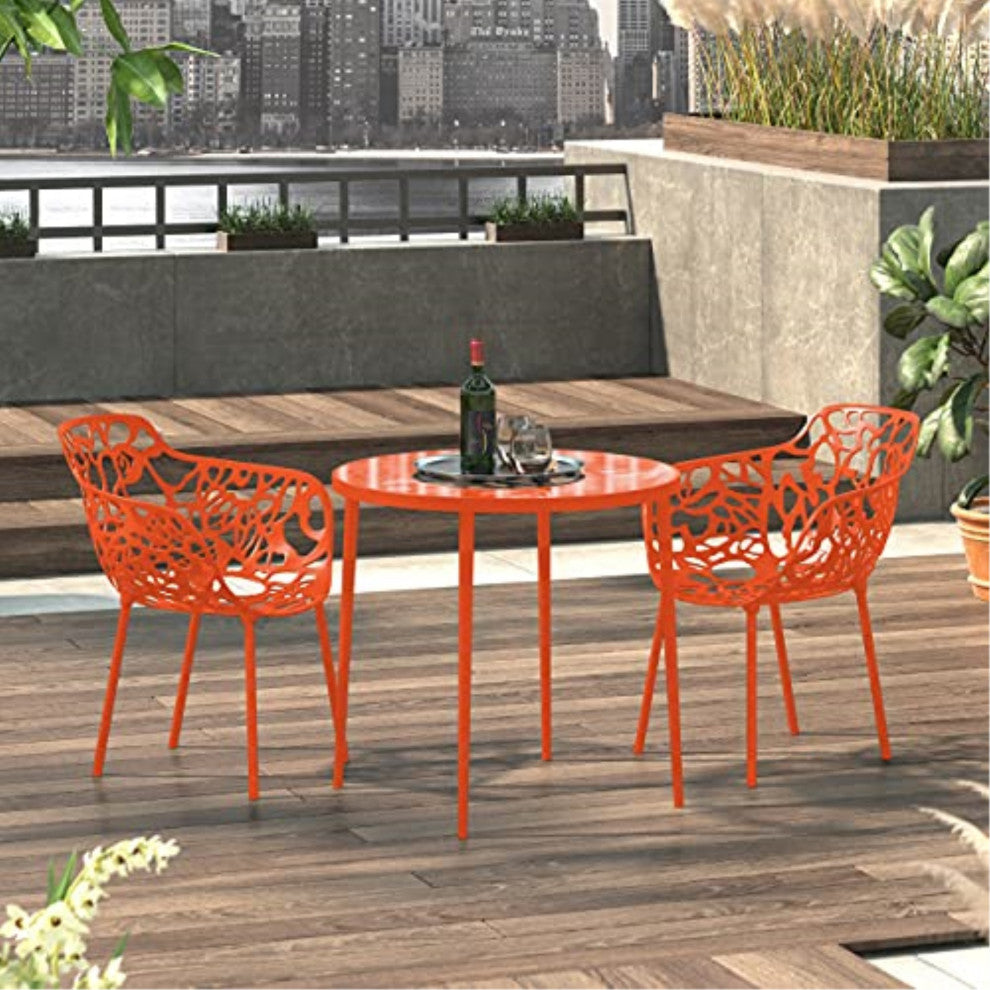 LeisureMod Modern Devon Aluminum Chair, Set of 2