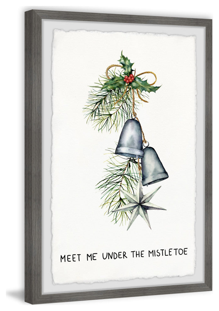 "I'm Under the Mistletoe" Framed Painting Print, 24x36
