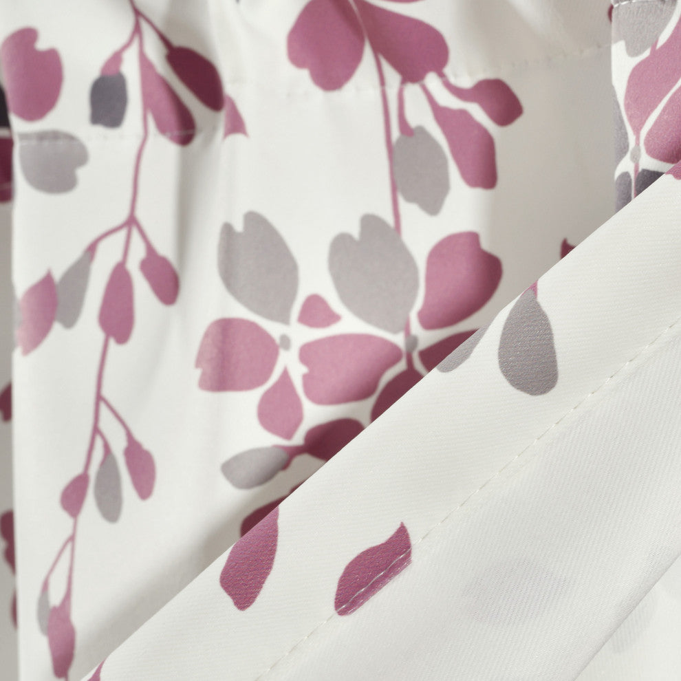 Weeping Flower Room Darkening Valance, Purple/Gray
