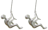 Climbing Man Home Decor Classic Wall-Art Sculpture, 2-Piece