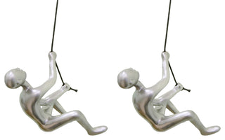 Climbing Man Home Decor Classic Wall-Art Sculpture, 2-Piece