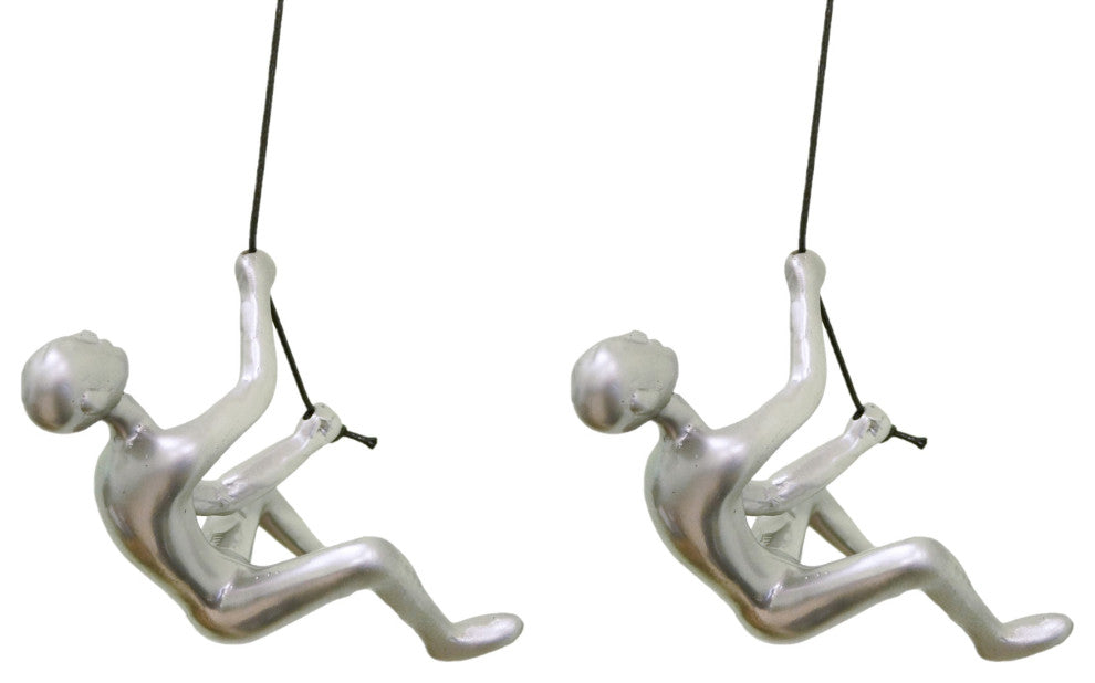 Climbing Man Home Decor Classic Wall-Art Sculpture, 2-Piece