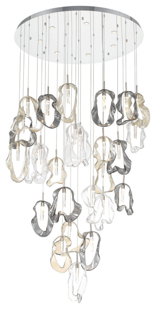 Norah 26L 39" Polished Nickel Mix Chandelier