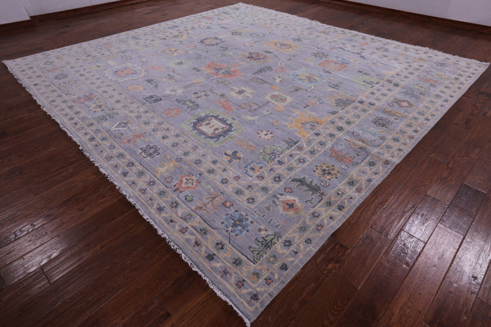 12' Square Turkish Oushak Handmade Wool Rug - Q13344