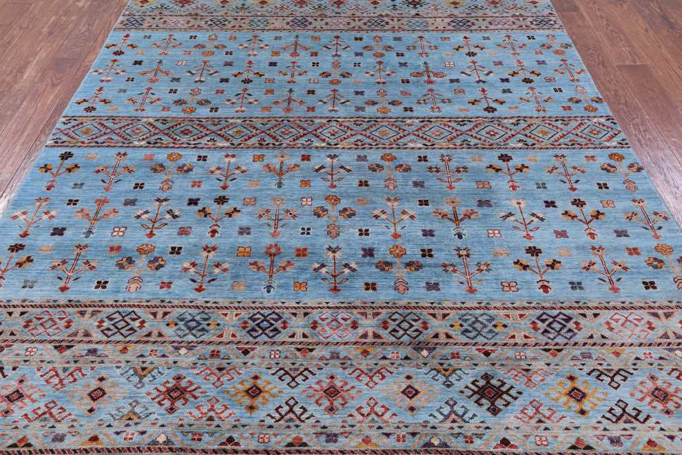 Handmade Tribal Persian Gabbeh Wool Rug 6' 6" X 9' 9" Q8252