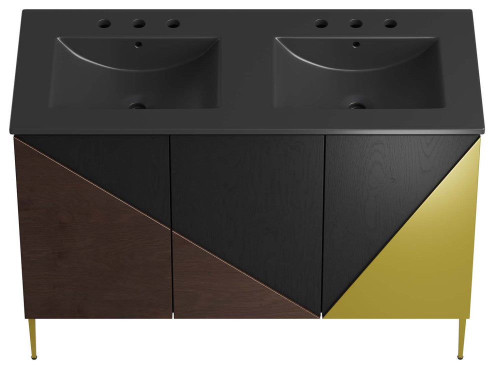 Alchemist 48" Double Sink Bathroom Vanity - Black Black