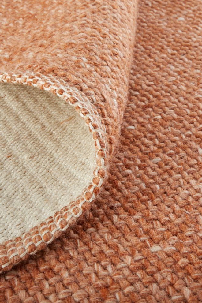 Weave & Wander Siona Space Dyed Flatweave Rug, Orange, 9' X 12'