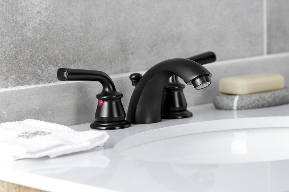 Kingston Brass KB950RXL Mini-Widespread Bathroom Faucet, Pop-Up Drain