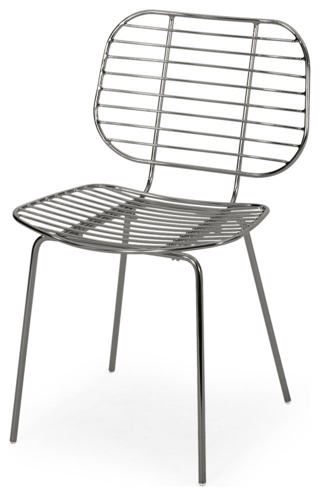 Alice Modern Glam Iron Dining Chair, Gunmetal