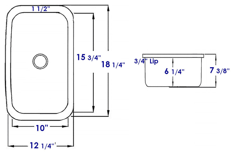 ALFI brand AB1218 Alfi Trade 18-1/8" Undermount Single Basin - White