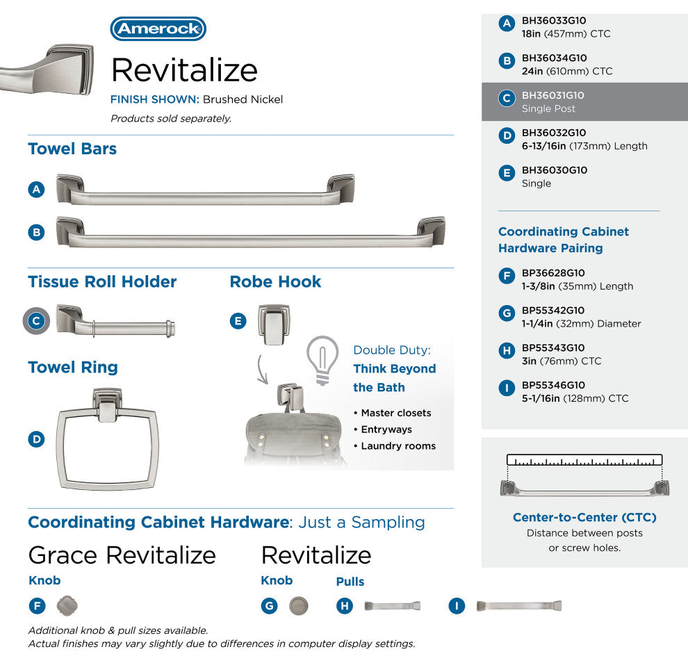 Revitalize Traditional Single Post Toilet Paper Holder, Brushed Nickel