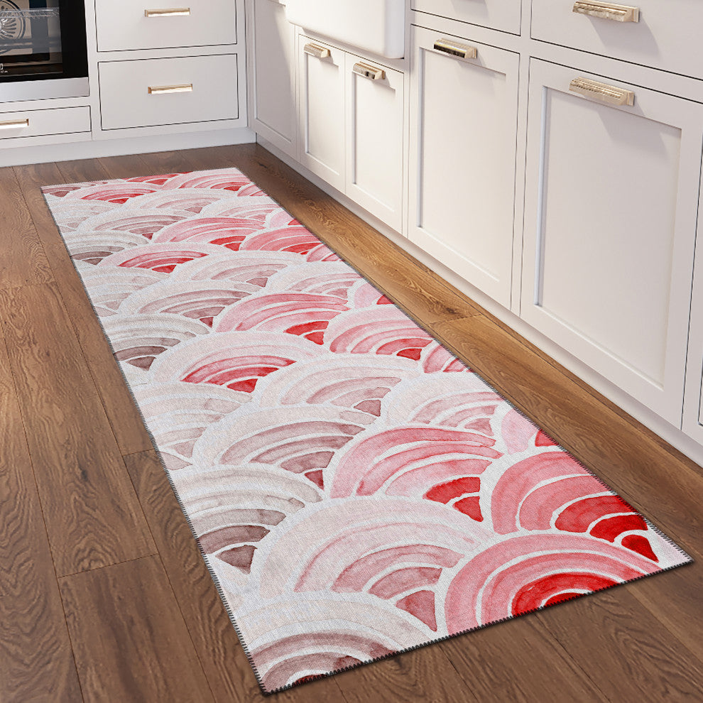 Indoor/Outdoor Seabreeze SZ5 Scarlett Machine Washable 2'3" x 7'6" Runner Rug