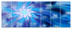 Dance of Blue Fractal Flower Petals, Floral Canvas Art Print, 83"x32", 7 Panels