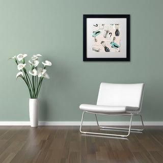 Color Bakery 'Fifties Patterns I' Art, Black Frame, White Matte, 11"x11"