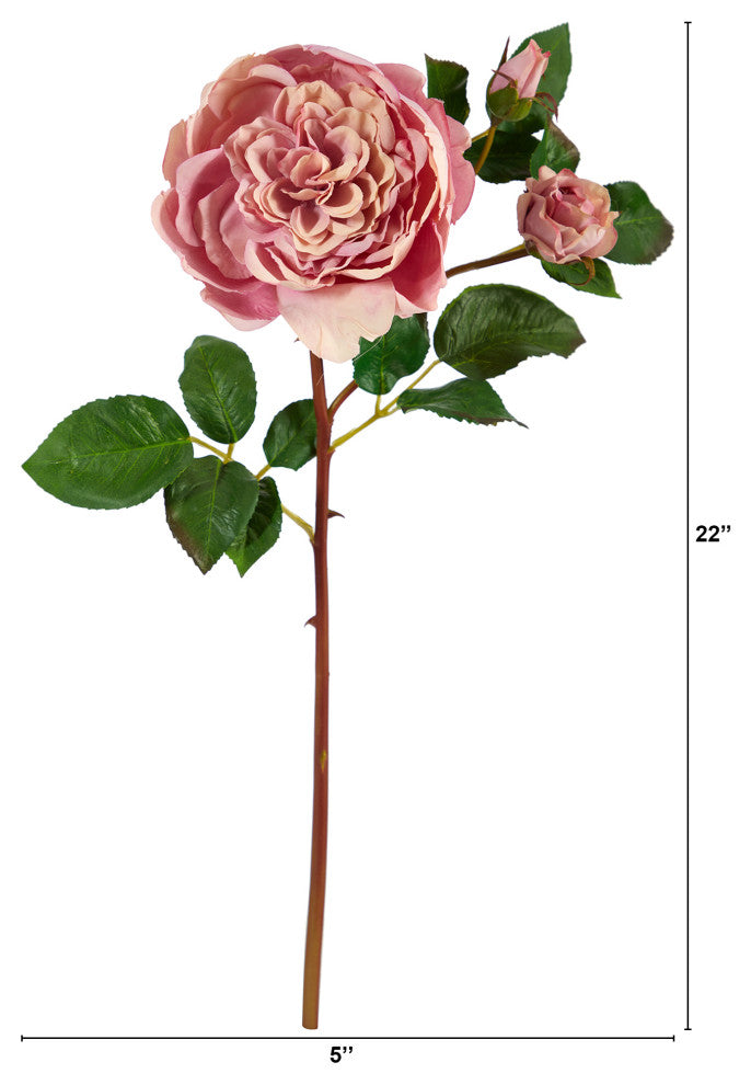 22" Rose Artificial Flower, Set of 6
