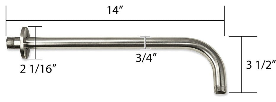 Tunas 7.5" Rainfall Shower Head With 13" Shower Arm