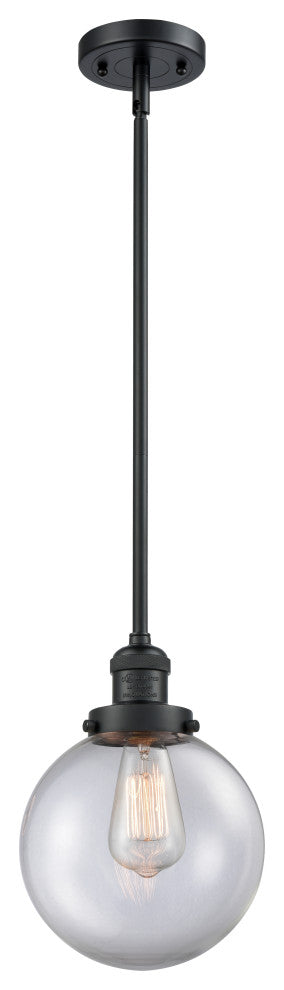 INNOVATIONS LIGHTING 201S-BK-G202-8-LED Large Beacon 1 Light Mini Pendant