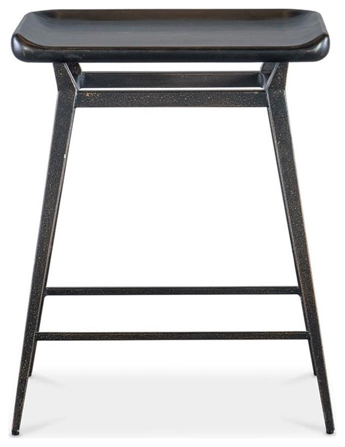 Retreat Wood and Metal Stool in Black Sand by Hooker Furniture