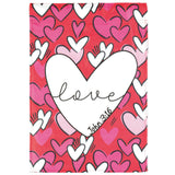 Flag Hearts Love John 3:16 13x18