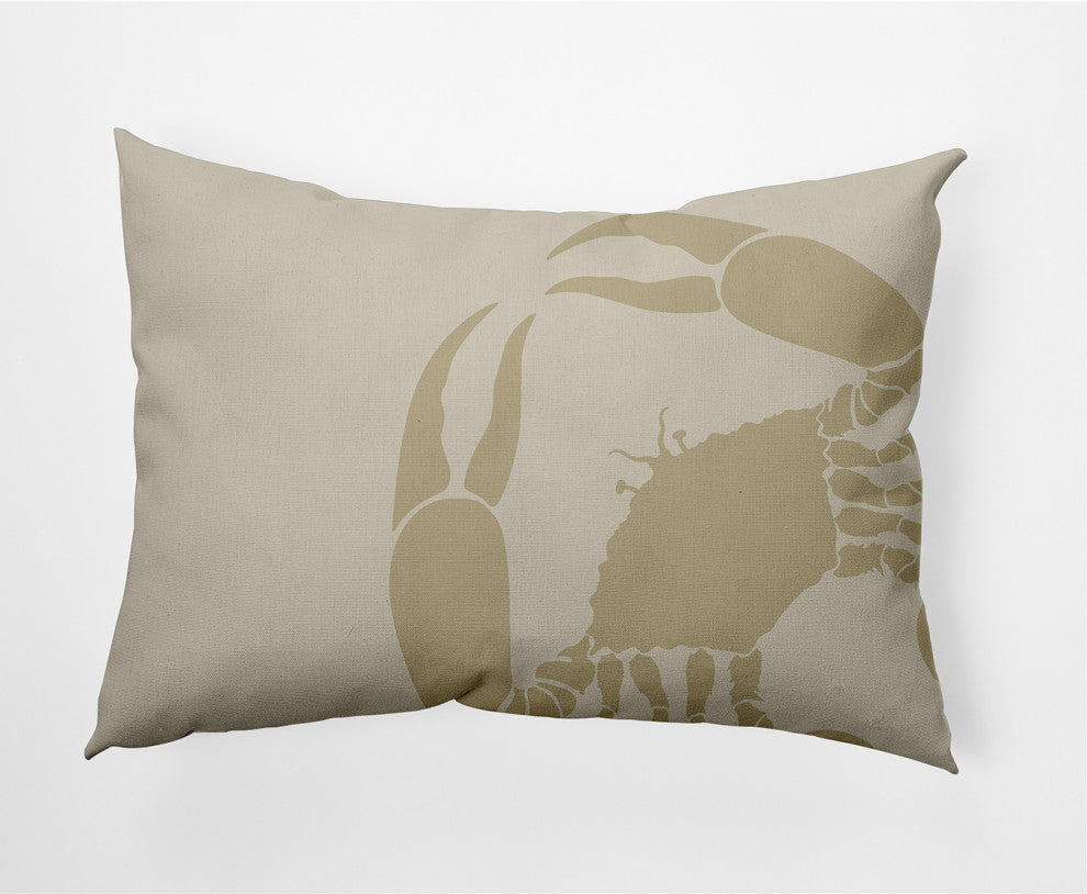 14x20" Crab Dip Nautical Decorative Indoor Pillow, Taupe