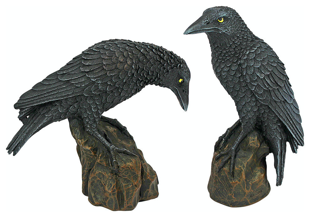 Mystic Night Raven Statues, Set of 2