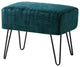 Textured Velvet Ottoman, Deep Teal