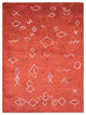 HAND KNOTTED LOOM SILK AREA RUGS-8'x11',Rectangle,Light Red White,Contemporary
