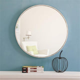 Elegant Decor Eternity 24" Round Metal Frame Mirror in Silver
