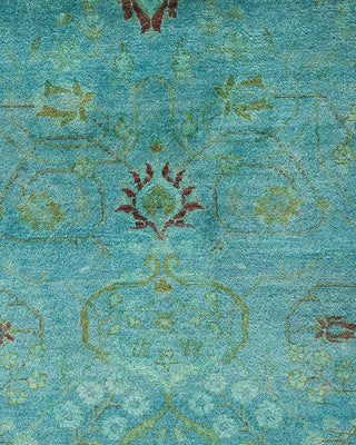 Overdyed, One-of-a-Kind Hand-Knotted Area Rug Green, 10'3"x20'4"