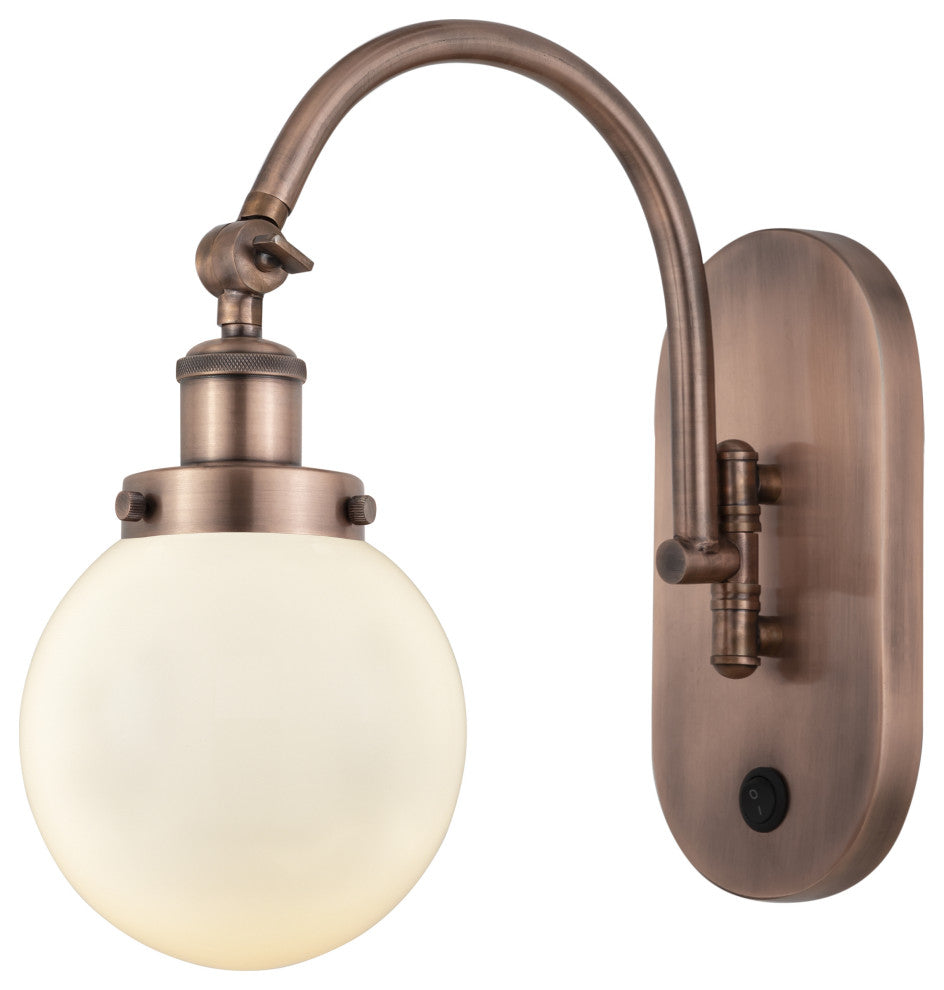 Innovations 918-1W-AC-G201-6-LED 1-Light Sconce, Antique Copper