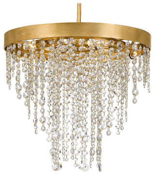 Crystorama WIN-615-GA-CL-MWP, 5-Light Chandelier, Antique Gold
