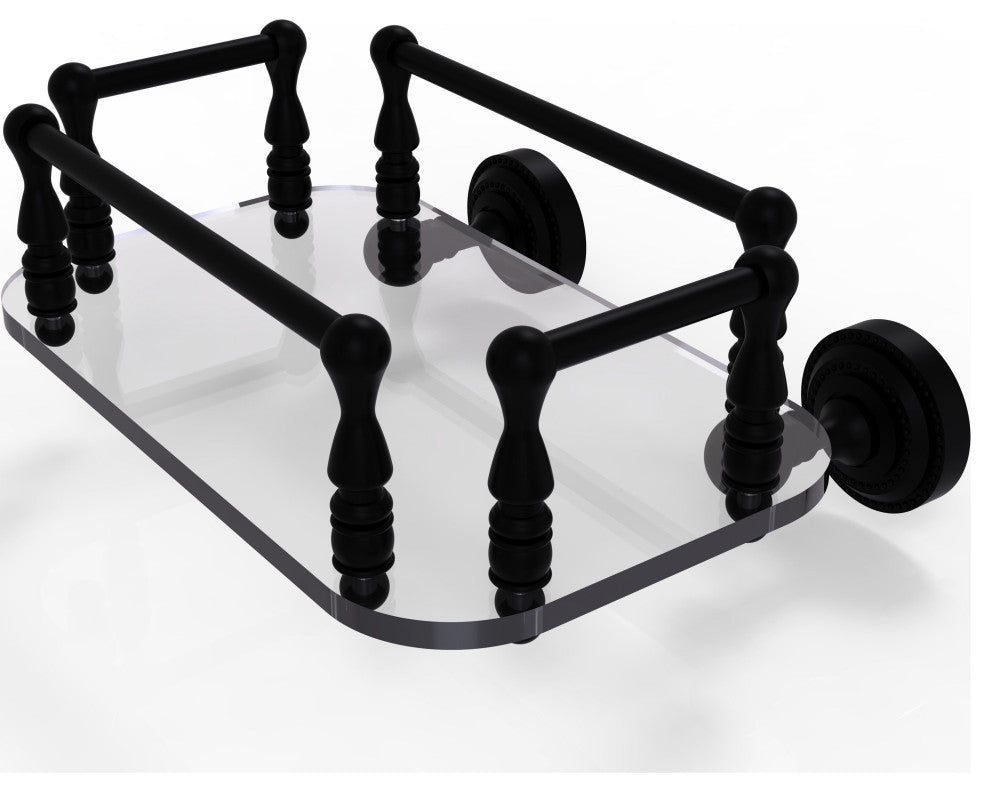 Dottingham Wall Mounted Glass Guest Towel Tray, Matte Black