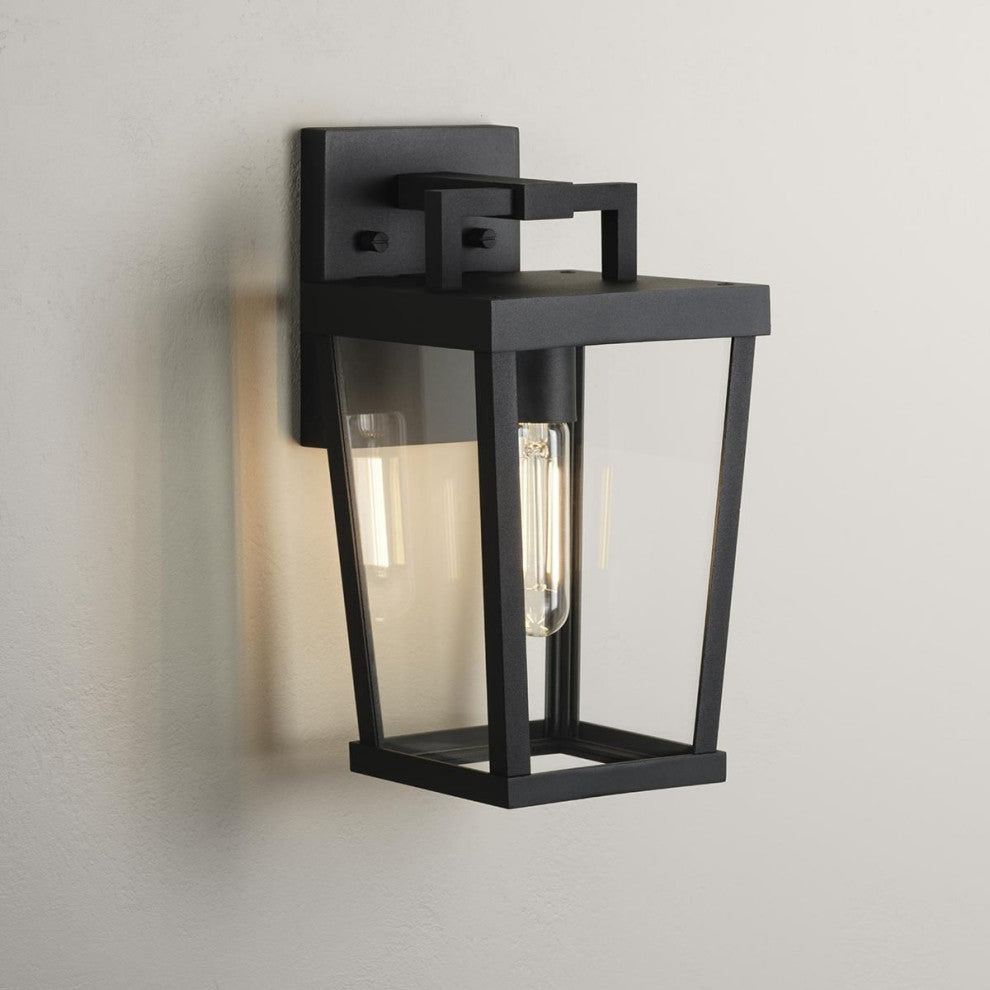 Tryon One-Light Black New Traditional Outdoor Wall Lantern, 7x7x12.62"