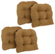 19" U-Shaped Micro Suede Tufted Dining Chair Cushions, Set of 4, Brown