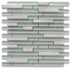 Glass Mosaic Tile White Glass White Marble Brick Cane Backsplash, 1 sheet