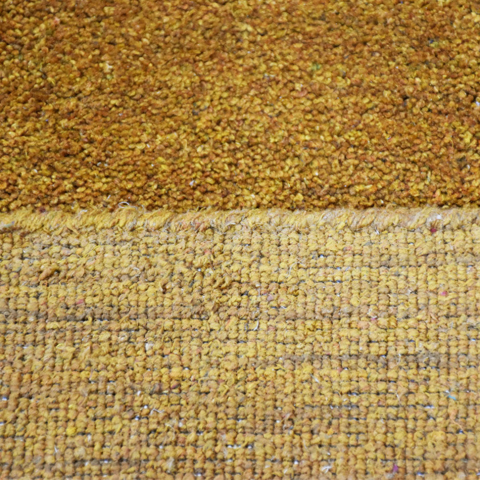 HAND KNOTTED LOOM SILK ECO-FRIENDLY AREA RUG -8'x10',Rectangle,Gold,Contemporary
