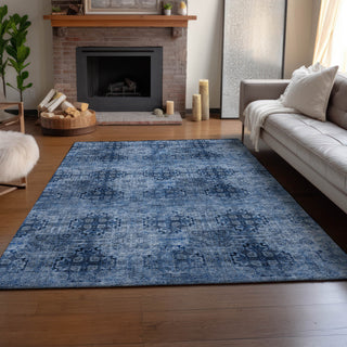 Premium Machine Washable Mayfield AMF557 Navy 8' x 10' Rug