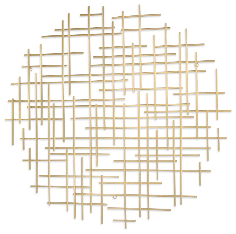 Iquara Large Gold Round Metal Wall Art