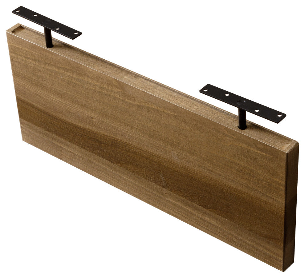 Harper 18" Wide Rustic Floating Wall Shelf, Brown