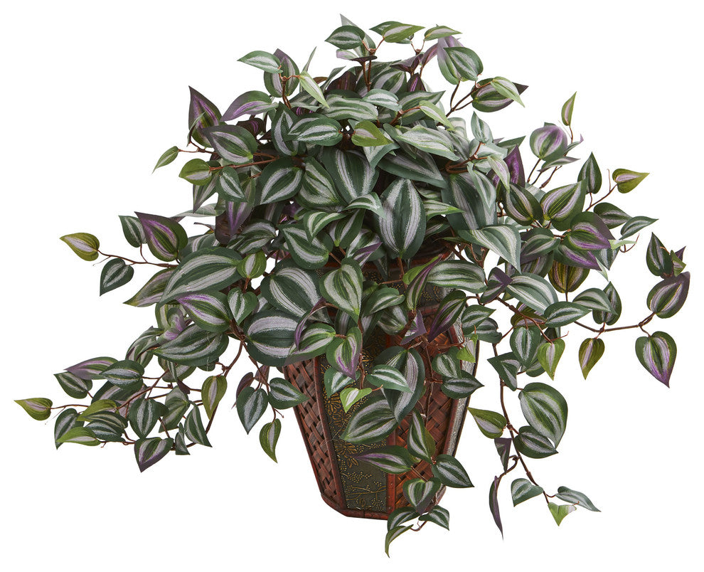 Nearly Natural Wandering Jew Artificial Plant in Decorative Plantert