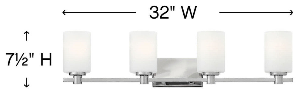 Hinkley Lighting 54624 Karlie 4 Light 32"W Bathroom Vanity Light - Chrome