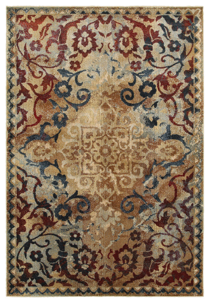 Oriental Weavers Empire Collection Gold/ Red Oriental Indoor Area Rug 3'10"X5'5"