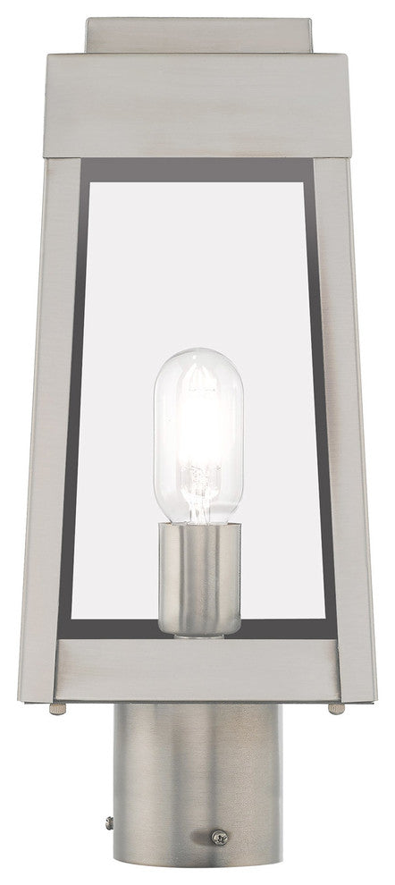 Livex Lighting Brushed Nickel 1-Light Outdoor Post Top Lantern