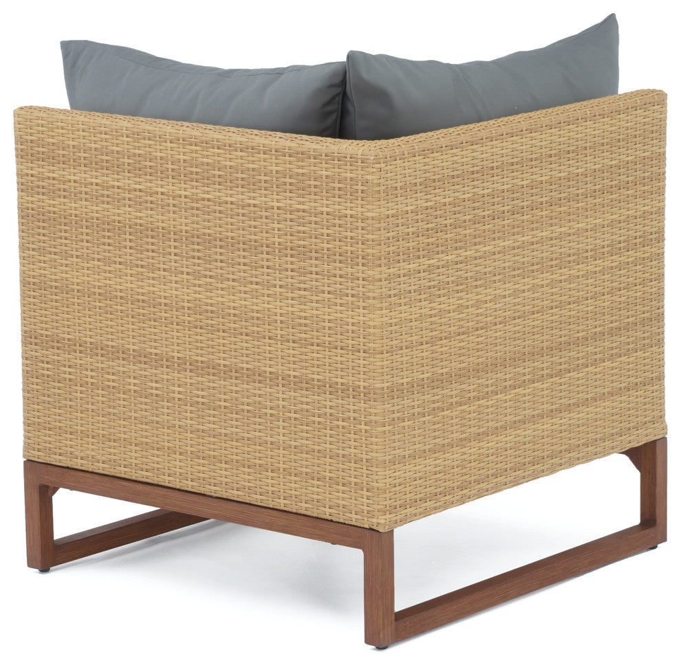 Milea 6 Piece Sunbrella Outdoor Patio Sofa Sectional, Charcoal Gray