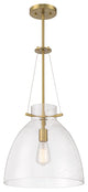 Foster 1-Light Pendant, Matte Black, Warm Brass