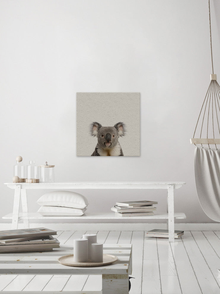 "Playful Koala" Painting Print, Wrapped Canvas, 40"x40"