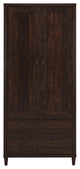 Tall Cabinet With 2 Drawers, Rustic Tobacco