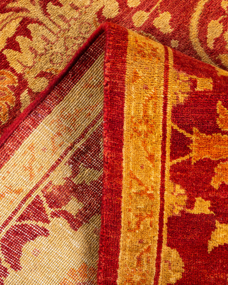 Eclectic, One-of-a-Kind Hand-Knotted Area Rug Red, 5'1"x9'7"